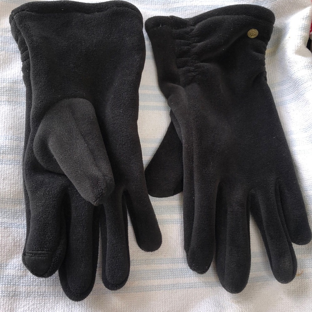 Weatherproof black fleece gloves: Size M